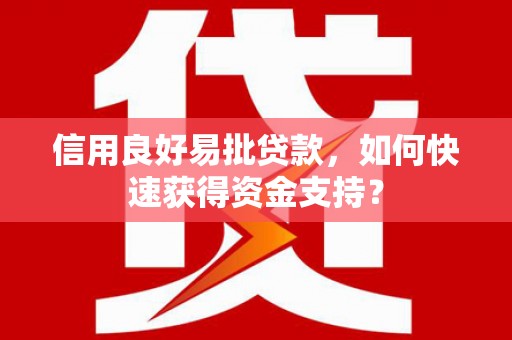 海南信用良好易批贷款，如何快速获得资金支持？