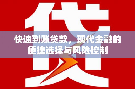 金阳快速到账贷款，现代金融的便捷选择与风险控制