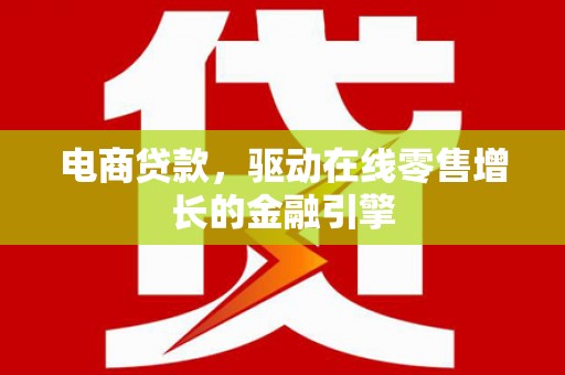 南平电商贷款，驱动在线零售增长的金融引擎