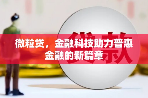 三元微粒贷，金融科技助力普惠金融的新篇章